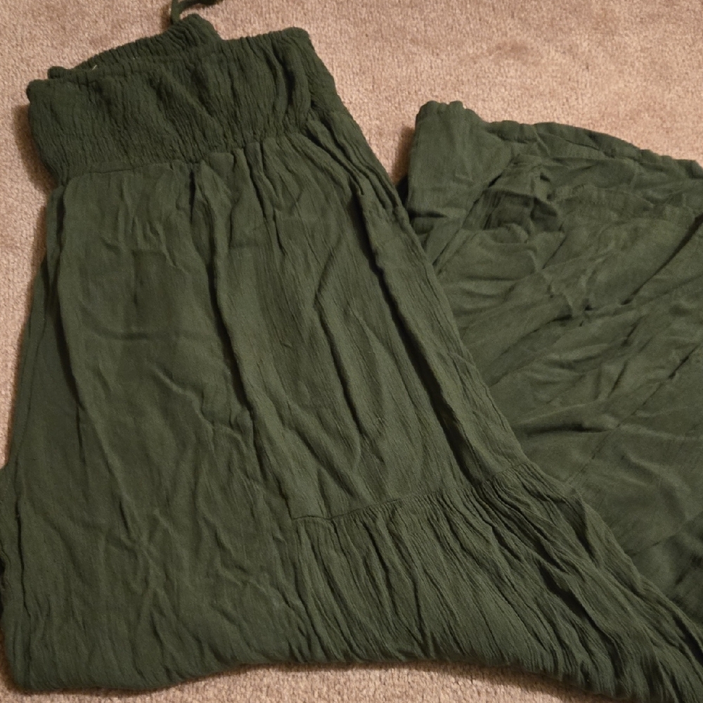 EARTHBOUND Olive Green Wide-Leg Pants